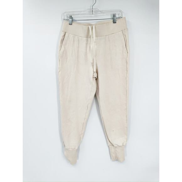 Varley Relaxed Cream Tapered Lounge Jogger Sweatpants Size Medium - Picture 1 of 4